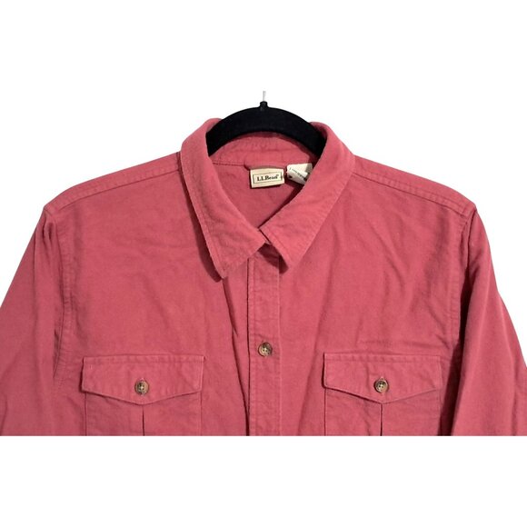 Vintage L.L. Bean Mens Chamois Cloth Shirt XL Salmon Red El Salvado Made Heavy C - Picture 5 of 9
